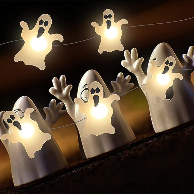 Halloween Ghost String Lights: Indoor/Outdoor 8 Modes