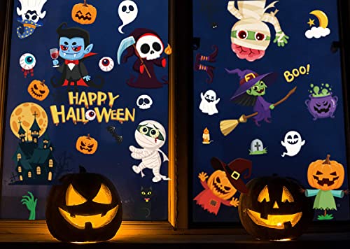 Cute Halloween Window Clings - 68 Pcs