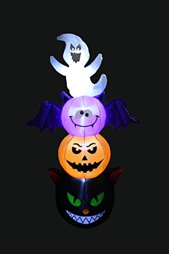 6ft Halloween Inflatable Stacked Totem Pole with LED