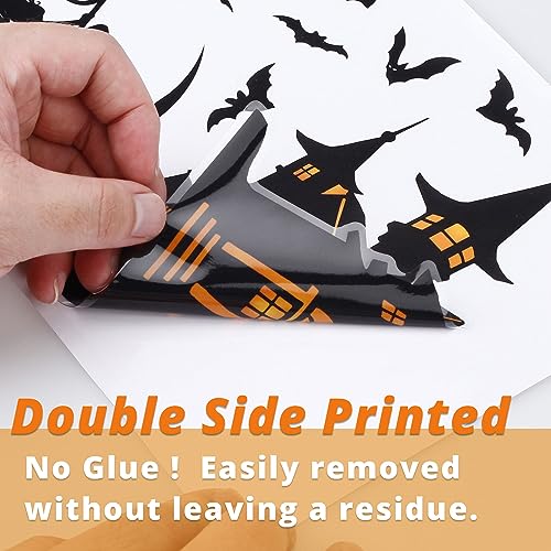 Double-Sided Halloween Window Clings - 8-Sheet Decoration Set