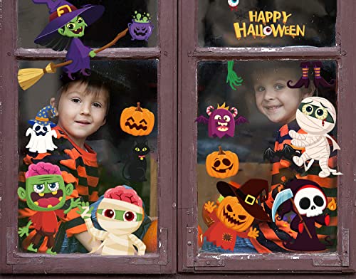 Cute Halloween Window Clings - 68 Pcs