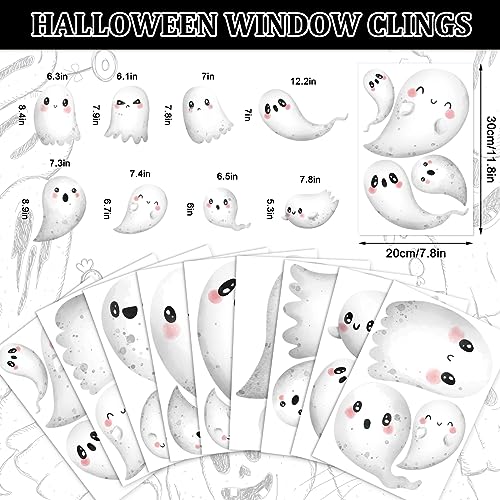 Cute Halloween Ghost Window Decor - 9 Sheets