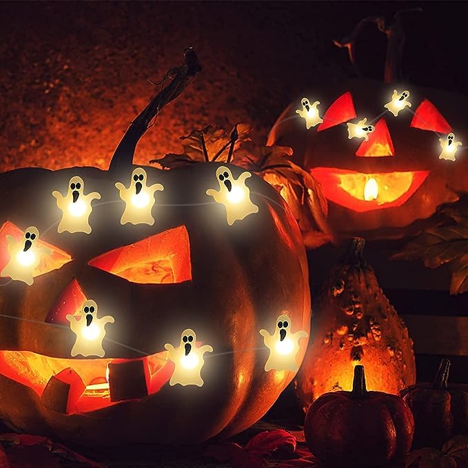 Halloween Ghost String Lights: Indoor/Outdoor 8 Modes