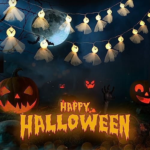 Halloween Ragdoll Ghost String Lights - Spooky Decor