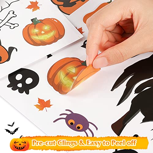 671PCS Happy Halloween Window Clings, 10 Double-Sided Sheets