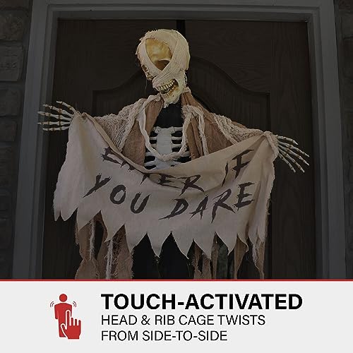 Scary Skeleton Mummy Greeter: Halloween Hanging Decoration