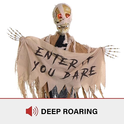 Scary Skeleton Mummy Greeter: Halloween Hanging Decoration
