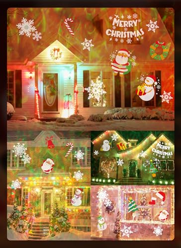 Minetom Halloween Christmas Projector Lights Outdoor 26 HD Effects (3D Ocean Wave + Patterns) Waterproof with Timer Landscape Lights for Indoor Holiday Christmas Night Disco Party, RGB + Multicolor