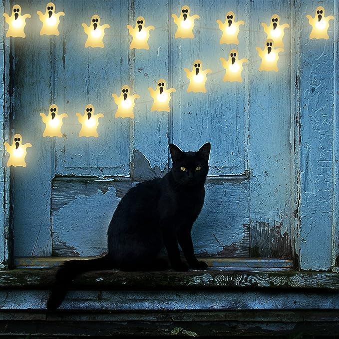 Halloween Ghost String Lights: Indoor/Outdoor 8 Modes