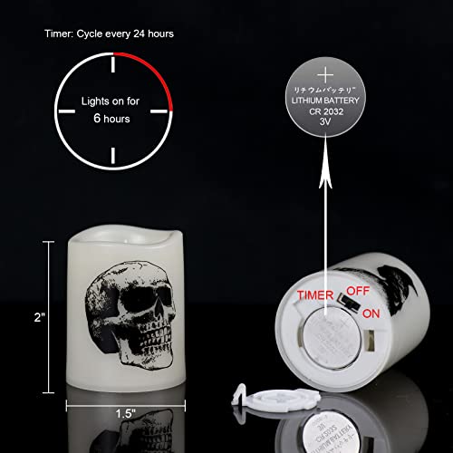 Halloween Flameless LED Votive Candles with Spooky Decals