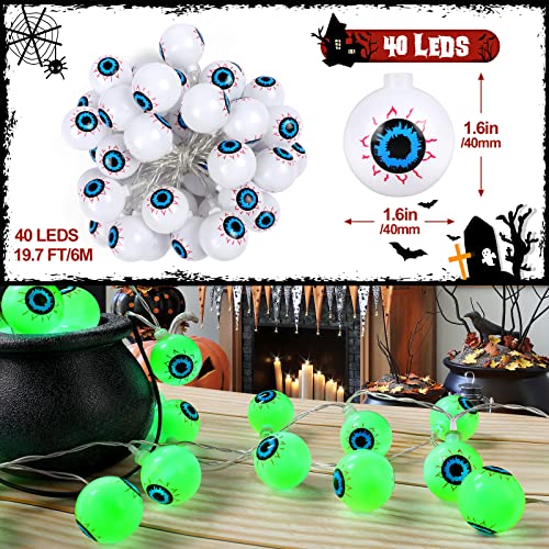 Eyeball Halloween String Lights - 19.7ft, Remote Controlled