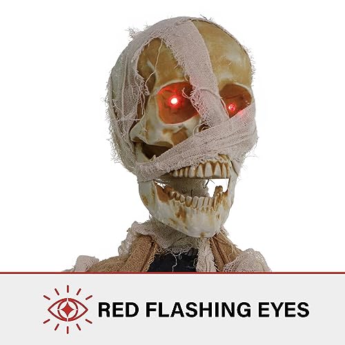 Scary Skeleton Mummy Greeter: Halloween Hanging Decoration