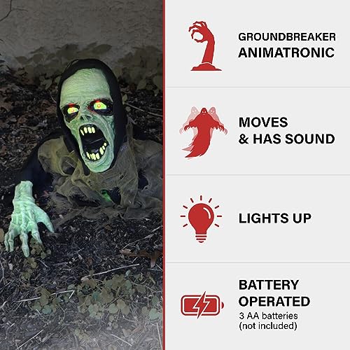 Touch-Activated Zombie Groundbreaker: LED Lights, Creepy Sound Effects