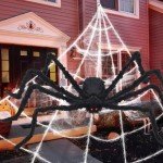 Halloween Decorations Outdoor, 200" Spider Web 60" Giant Spider with Extra Stretch Cobwebs and 10 Small Plastic Spiders, Halloween Outdoor Scary Decorations Yard Home Outside Parties House Décor