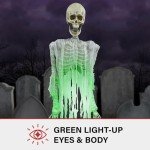 Floating Skeleton Ghost Over Tombstone - Halloween Animatronic