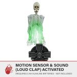 Floating Skeleton Ghost Over Tombstone - Halloween Animatronic