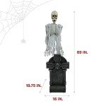 Floating Skeleton Ghost Over Tombstone - Halloween Animatronic