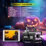 AGPTEK Smoke Machine, Fog Machine with 13 Colorful LED Lights Effect, 500W and 2000CFM Fog with 1 Wired Receiver and 2 Wireless Remote Controls, Perfect for Wedding, Halloween, Party and Stage Effect