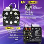 AGPTEK Smoke Machine, Fog Machine with 13 Colorful LED Lights Effect, 500W and 2000CFM Fog with 1 Wired Receiver and 2 Wireless Remote Controls, Perfect for Wedding, Halloween, Party and Stage Effect