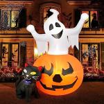 Spooky Pumpkin & Black Cat Halloween Inflatables (5ft)