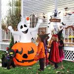 Spooky Pumpkin & Black Cat Halloween Inflatables (5ft)