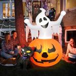 Spooky Pumpkin & Black Cat Halloween Inflatables (5ft)