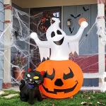 Spooky Pumpkin & Black Cat Halloween Inflatables (5ft)