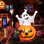 Spooky Pumpkin & Black Cat Halloween Inflatables (5ft)