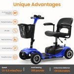 Blue Electric Wheelchair with Basket & Charger