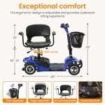 Blue Electric Wheelchair with Basket & Charger