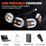 USB Charging Bike Turn Signals with Alarm - 4 Pack