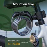 Titanker 4FT Bike Lock Cable with Mounting Bracket
