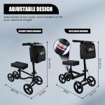 Foldable Knee Scooter for Ankle Recovery - Black