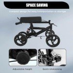 Foldable Knee Scooter for Ankle Recovery - Black