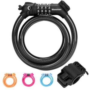 4-Digit Resettable Anti-Theft Cable Lock for Scooters