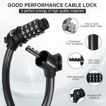 4-Digit Resettable Anti-Theft Cable Lock for Scooters
