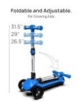 Kids Light Up 3-Wheel Electric Scooter, Blue