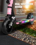 SIMATE Electric Scooter for Kids, Motorized E-Scooters with Colorful Front Light and Pedal Lights, LED Display & Foldable, Dual Braking System, Top 8.7mph & 5 Miles, Gifts for Kids, Girls, Boys, Teens