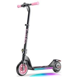 FanttikRide C10 Pro Electric Scooter for Kids 8-12, Adjustable Handlebar Height for Riders 3.9-5.2 ft, 132 lbs, Up to 50 mins Continuous Time, 6.5 Miles Range, 3 Speed Mode 5/8/10 MPH, Pink