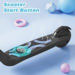 EPCTEK Black Electric Scooter, Kick Scooter with Adjustable Height, 5.3" Solid Tires Wheel and Front Light, Up to 6 Mph, 5 Miles Range, for Kids Age 6-12