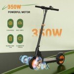 Electric Kick Scooter,3 Adjustable Height & Speed,350W Motor,8.5'' Solid Tires,Max 15 Mph Speed,Foldable Electric Scooter for Family (Cool Pedal Lights & LED Display)-Vitality Orange
