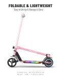 SIMATE Electric Scooter for Kids, Motorized E-Scooters with Colorful Front Light and Pedal Lights, LED Display & Foldable, Dual Braking System, Top 8.7mph & 5 Miles, Gifts for Kids, Girls, Boys, Teens