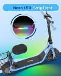 Hiboy Q2 Lite Electric Scooter with Seat for Kids Ages 4-8 - UL Certified, Up to 9.3 MPH with 100W Motor, 3-Speed Adjustable, Rear Basket, LED Neon/Brake Lights, LCD Display - Blue