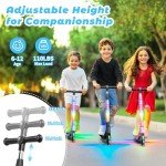 EPCTEK Black Electric Scooter, Kick Scooter with Adjustable Height, 5.3" Solid Tires Wheel and Front Light, Up to 6 Mph, 5 Miles Range, for Kids Age 6-12