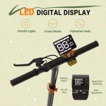 Electric Kick Scooter,3 Adjustable Height & Speed,350W Motor,8.5'' Solid Tires,Max 15 Mph Speed,Foldable Electric Scooter for Family (Cool Pedal Lights & LED Display)-Vitality Orange