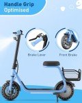 Hiboy Q2 Lite Electric Scooter with Seat for Kids Ages 4-8 - UL Certified, Up to 9.3 MPH with 100W Motor, 3-Speed Adjustable, Rear Basket, LED Neon/Brake Lights, LCD Display - Blue