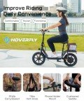 Hoverfly Z5 Electric Scooter with Seat for Adult, 18.6Miles Range&15.5Mph Power by 400W Motor, 14" Pneumatic Tire&Height Adjustable Seat, Foldable Commuter Scooter with Phone Holder, Hook&Carry Basket