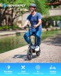 Hoverfly Z5 Electric Scooter with Seat for Adult, 18.6Miles Range&15.5Mph Power by 400W Motor, 14" Pneumatic Tire&Height Adjustable Seat, Foldable Commuter Scooter with Phone Holder, Hook&Carry Basket