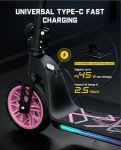 FanttikRide C10 Pro Electric Scooter for Kids 8-12, Adjustable Handlebar Height for Riders 3.9-5.2 ft, 132 lbs, Up to 50 mins Continuous Time, 6.5 Miles Range, 3 Speed Mode 5/8/10 MPH, Pink