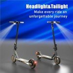 Electric Scooter for Adults, Up to 19 Mph, 19 Miles Range & 264 lbs Load, Aluminum Alloy E-Scooter with 350W Motor, Foldable Escooter with Dual Braking System and App Control (Yellow)